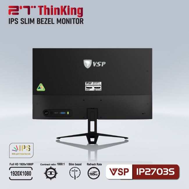 Màn hình VSP IPS 27" 165 Hz esport gaming IP2703S