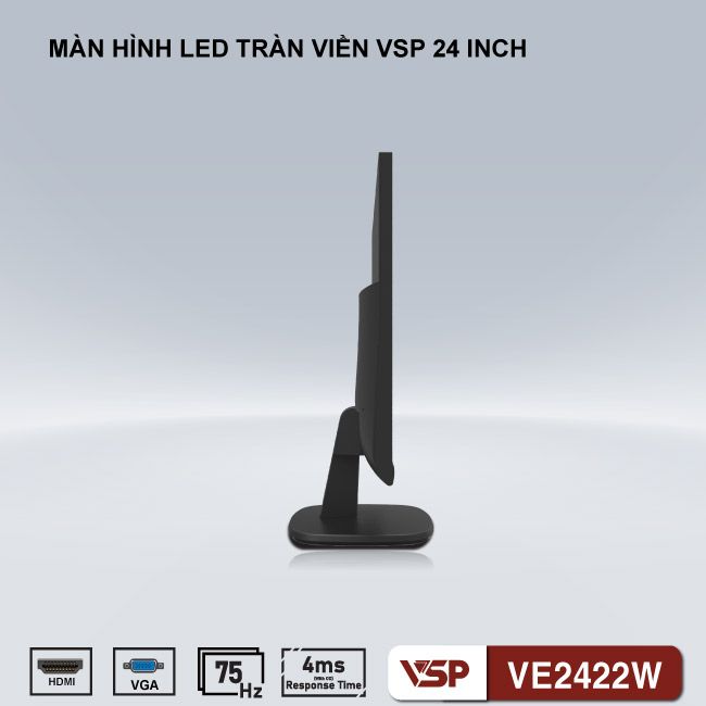 Màn hình VSP VE2422W 24 inch Full viền, 75hz