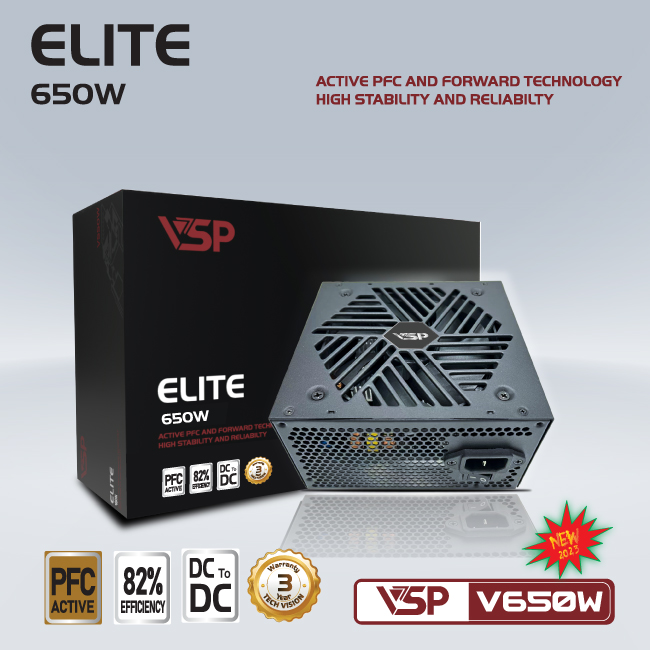 Nguồn VSP Elite Active PFC CS thực 650W