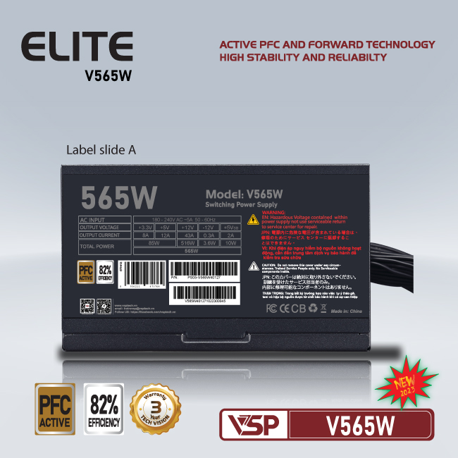 Nguồn VSP Elite Active PFC V565W