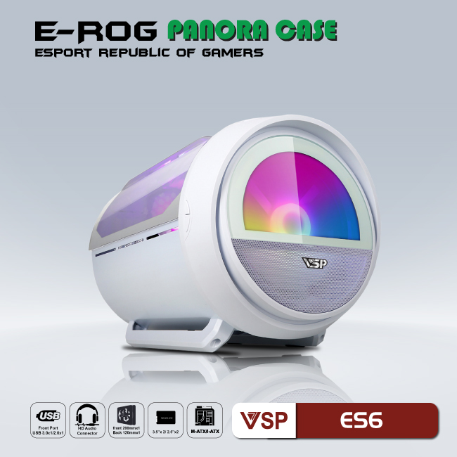 Vỏ Case VSP E-ROG ES3 White 3 fan