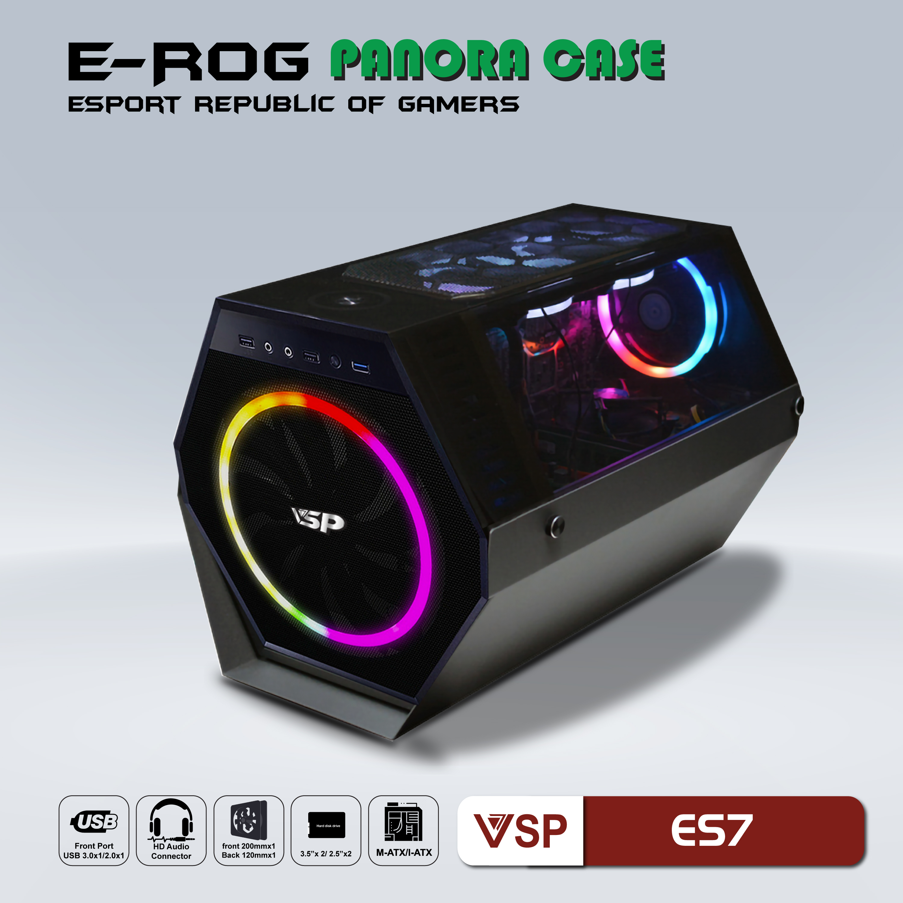 Vỏ Case VSP E-ROG ES7 2 fan