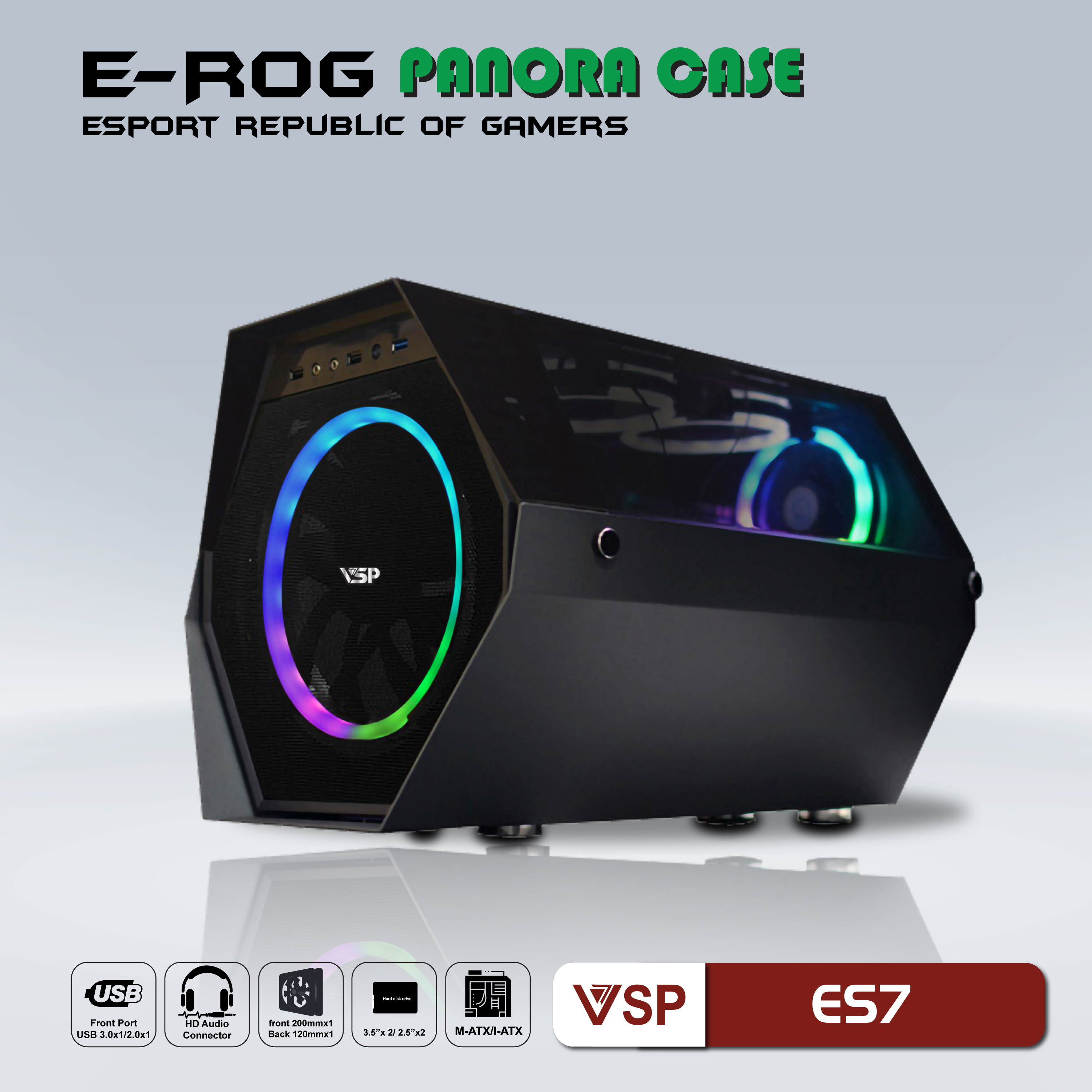 Vỏ Case VSP E-ROG ES7 2 fan